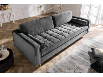 SOFA 3-OSOBOWA COSY VELVET SZARA 225 CM