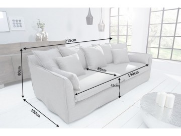 SOFA 3-OSOBOWA HEAVEN SZARA 215 CM