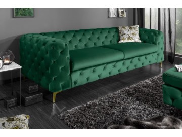 SOFA 3-OSOBOWA MODERN BAROCK ZIELONA 240 CM