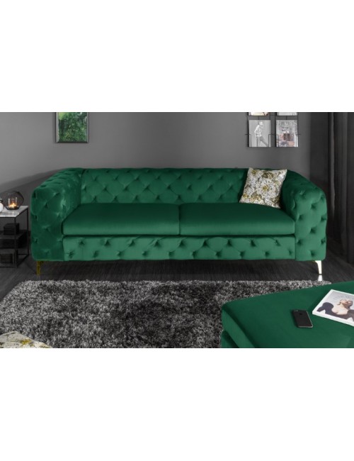 SOFA 3-OSOBOWA MODERN BAROCK ZIELONA 240 CM