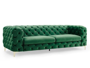 SOFA 3-OSOBOWA MODERN BAROCK ZIELONA 240 CM