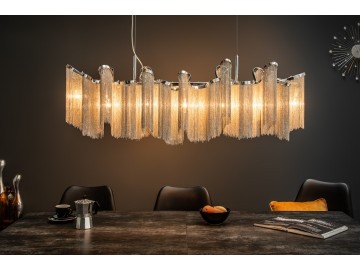 LAMPA WISZĄCA ELEGANCE 118 CM SREBRNA