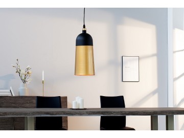 LAMPA WISZĄCA MODERN CHIC I 31 CM - CZARNO ZŁOTA