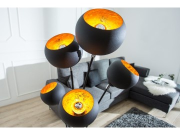 LAMPA PODŁOGOWA MAGMA - CZARNO ZŁOTA