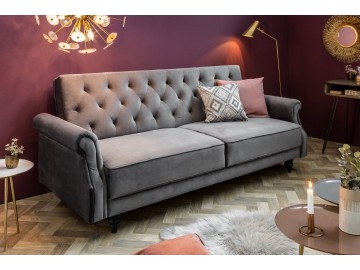 SOFA ROZKŁADANA MAISON 220X95 CM SZARA WELUR