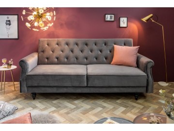 SOFA ROZKŁADANA MAISON 220X95 CM SZARA WELUR