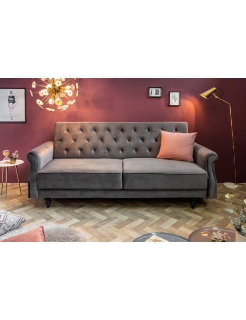 SOFA ROZKŁADANA MAISON 220X95 CM SZARA WELUR