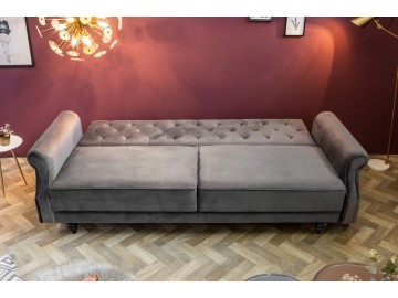 SOFA ROZKŁADANA MAISON 220X95 CM SZARA WELUR