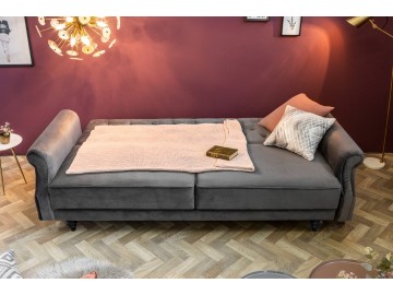 SOFA ROZKŁADANA MAISON 220X95 CM SZARA WELUR