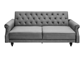 SOFA ROZKŁADANA MAISON 220X95 CM SZARA WELUR