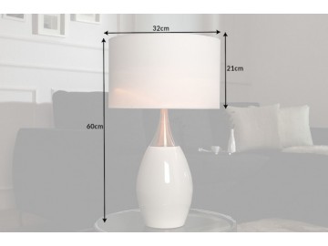 LAMPA STOŁOWA CARLA 60 CM BIAŁA