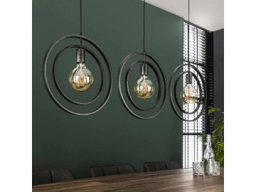 LAMPA WISZĄCA LUI 130 CM METALOWA CIEMNOSZARA