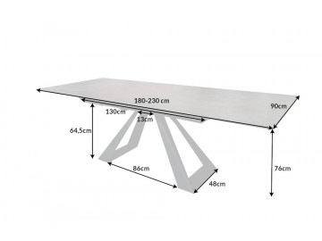 STÓŁ CONCORD 180-230X90 CM CERAMIKA SZARY