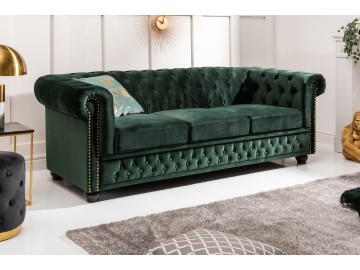 SOFA 3-OSOBOWA CHESTERFIELD ZIELONA 205 CM