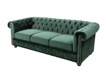 SOFA 3-OSOBOWA CHESTERFIELD ZIELONA 205 CM