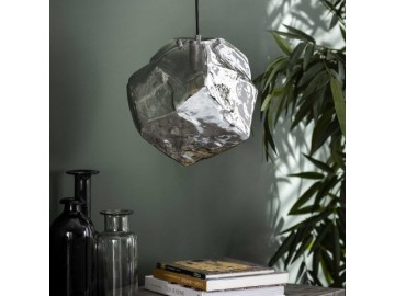 LAMPA WISZĄCA ICE SZKLANA CHROM I