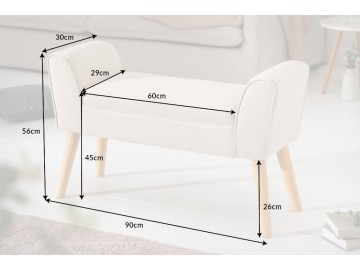 ŁAWKA SCARLETT 90 CM BEŻOWA