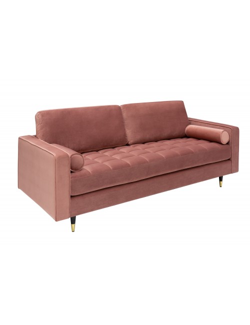 SOFA 3-OSOBOWA COSY VELVET BRUDNY RÓŻ 225 CM