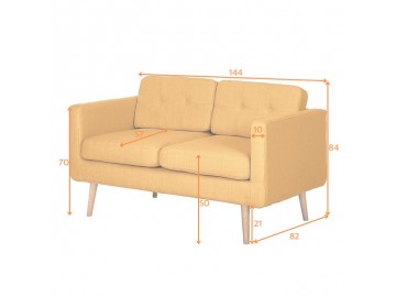 SOFA 2-OSOBOWA KLASSE 144 CM