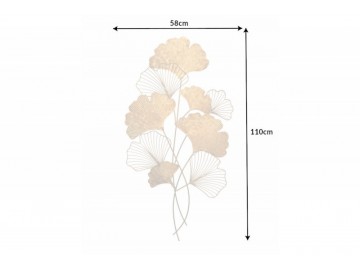 DEKORACJA ŚCIENNA GINKGO ZŁOTA 110 CM