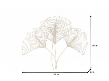 DEKORACJA ŚCIENNA GINKGO ZŁOTA 90 CM