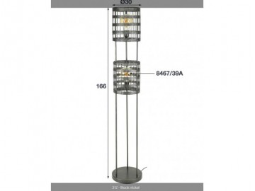 LAMPA PODŁOGOWA LINTER METALOWA CZARNA