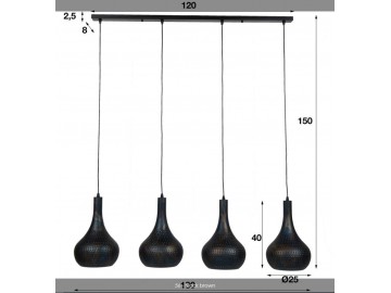 LAMPA WISZĄCA ALMAR METALOWA SZARA