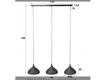 LAMPA WISZĄCA ALMAR METALOWA CZARNO-BRĄZOWA II