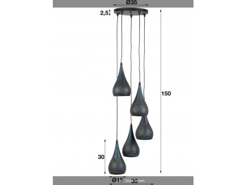 LAMPA WISZĄCA ALMAR METALOWA CZARNO-BRĄZOWA VI