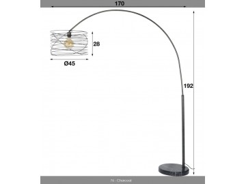 LAMPA PODŁOGOWA BOW METALOWA CIEMNOSZARA