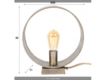 LAMPA STOŁOWA LOOPI ALUMINIUM ANTYCZNY