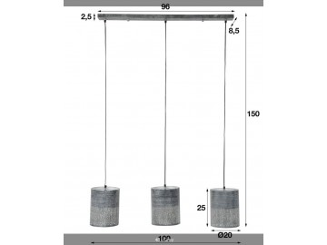 LAMPA WISZĄCA CYLINDER METALOWA