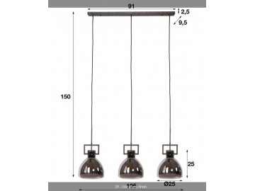 LAMPA WISZĄCA INERI SZKLANA SREBRNA