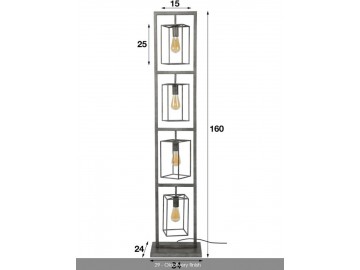 LAMPA PODŁOGOWA POLLY METAL SZARA