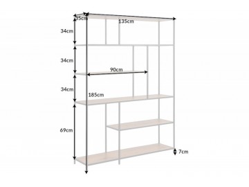 REGAŁ SLIM LINE 135X35 CM DZIKI DĄB