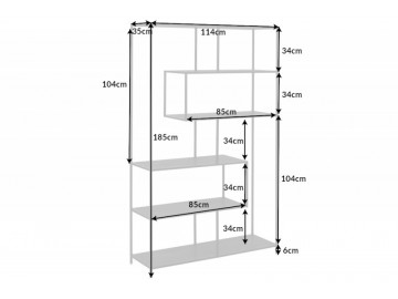 REGAŁ SLIM LINE 114X35 CM CZARNY JESION I