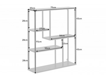 REGAŁ ŚCIENNY SLIM LINE 75X20 CM CZARNY JESION