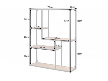 REGAŁ ŚCIENNY SLIM LINE 75X20 CM DZIKI DĄB