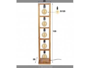 LAMPA PODŁOGOWA EMI 135 CM AKACJA