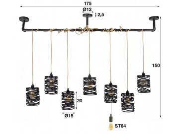 LAMPA WISZĄCA LIMBO METALOWA SZARA