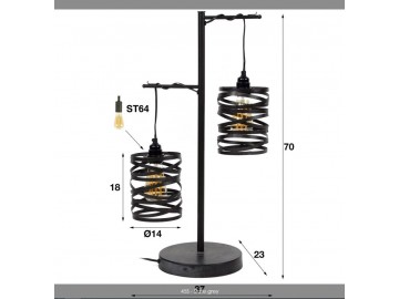 LAMPA STOŁOWA TWISTY METALOWA SZARA