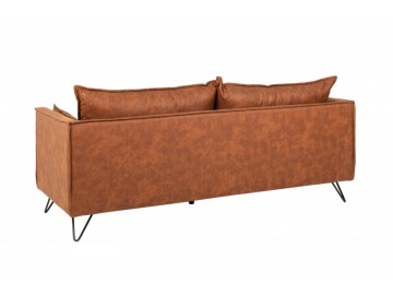 SOFA 3-OSOBOWA ROCCO BRĄZOWA 194X82 CM EKOSKÓRA