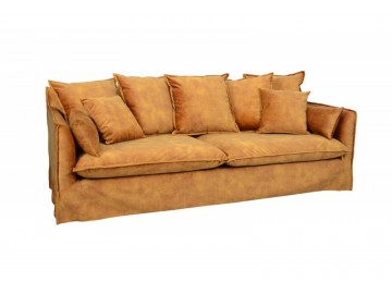 SOFA 3-OSOBOWA HEAVEN 210X105 CM ŻÓŁTA WELUR