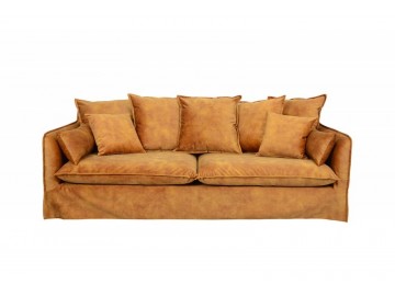 SOFA 3-OSOBOWA HEAVEN 210X105 CM ŻÓŁTA WELUR