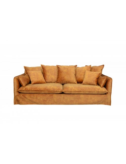 SOFA 3-OSOBOWA HEAVEN 210X105 CM ŻÓŁTA WELUR