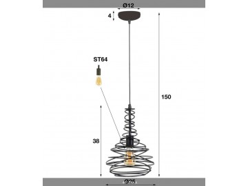 LAMPA WISZĄCA CODA METALOWA CZARNA