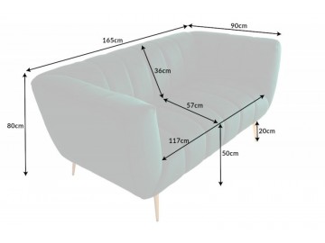 SOFA 2-OSOBOWA NOBLESSE 165X90 CM ZIELONA WELUR