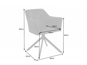 KRZESŁO OBROTOWE LOFT CIEMNOSZARE WELUR