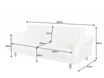 SOFA ROZKŁADANA MAISON 220X95 CM KREMOWA