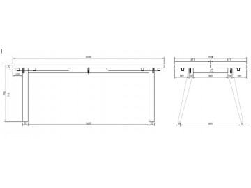 STÓŁ ROZKŁADANY A-LINE 200-284X95 CM DĄB BIELONY